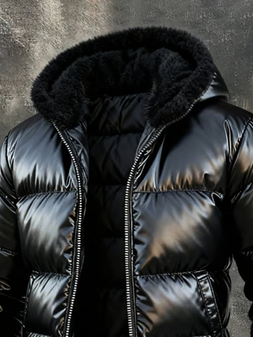 Chaqueta acolchada retro para hombre, con forro cálido, con muchos bolsillos y forro de algodón, para actividades al aire libre.